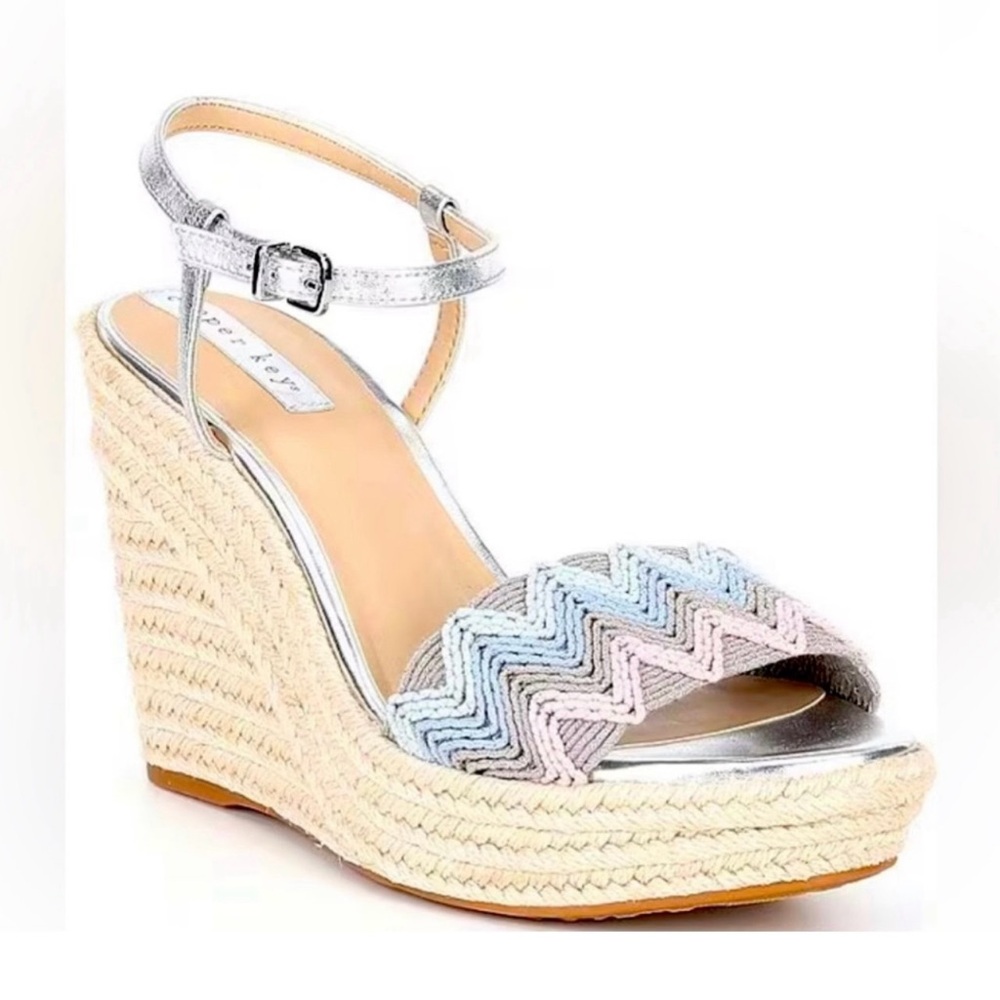Copper Key Ankle Strap Platform Espadrille Wedge Women’s Sandals